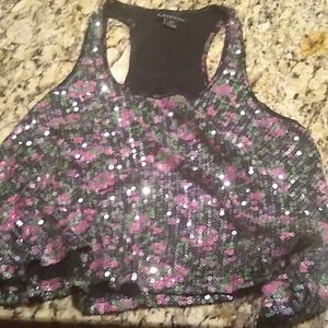 Half cut floral sequined